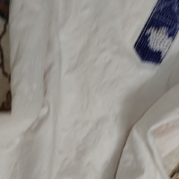 White and Blue Patterned Boho Dress! Small - Picture 9 of 11